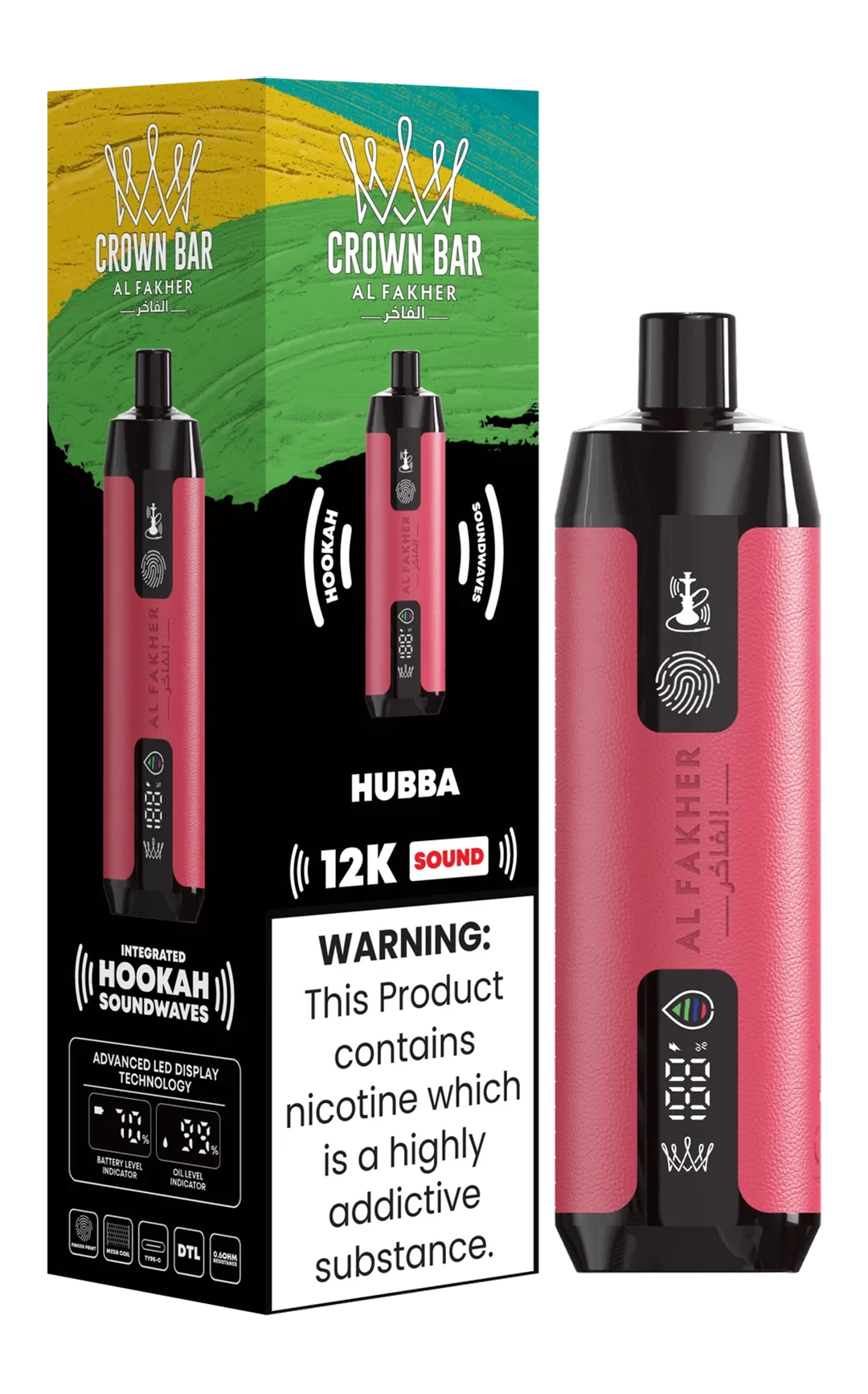 AL Fakher Crown Bar Sound 12000 puffs - Huba - 5mg