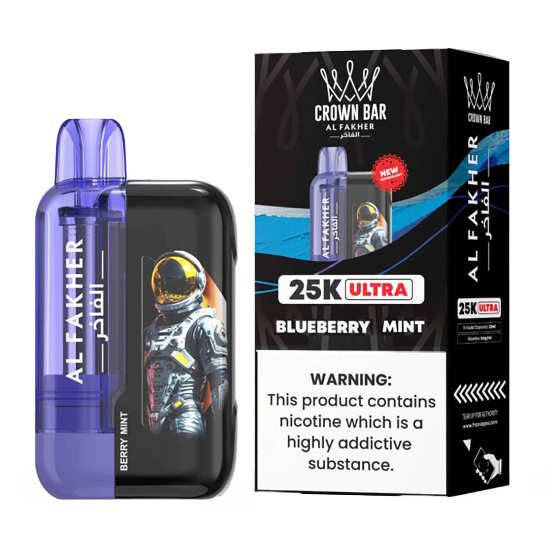 AL Fakher Crown Bar 25K puffs Ultra - Blueberry Mint - 5mg