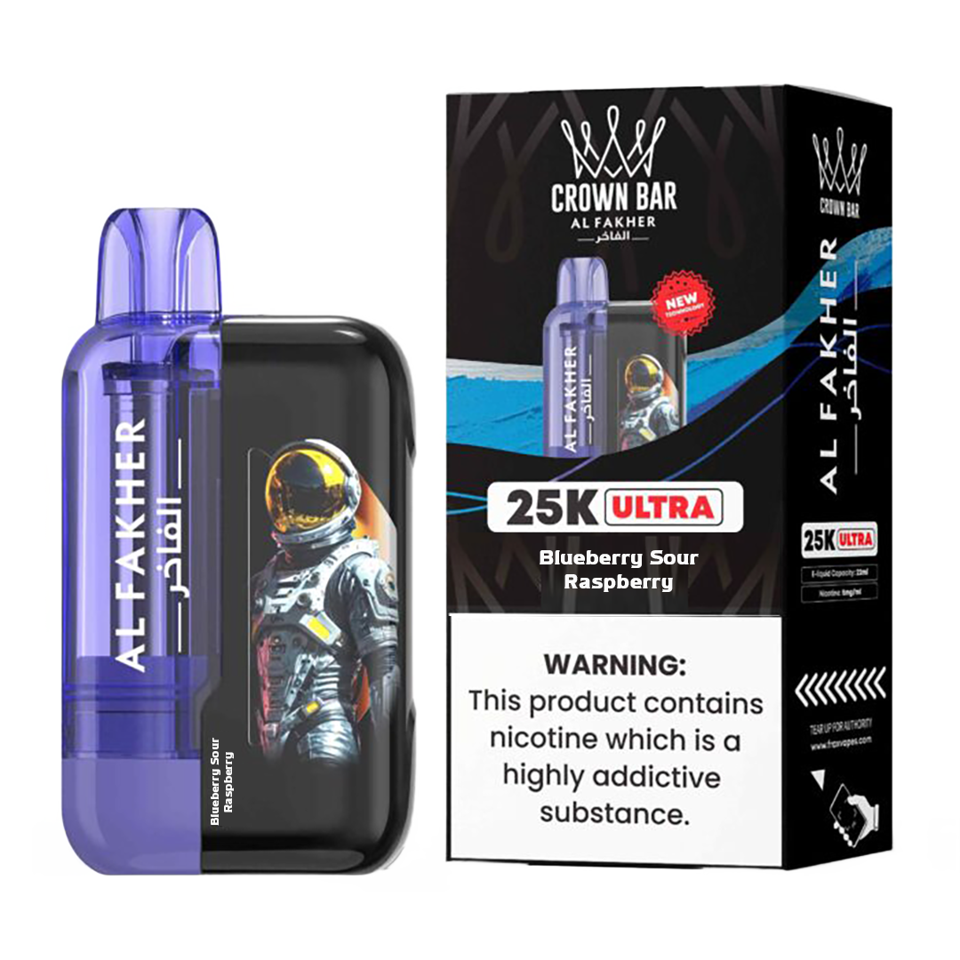AL Fakher Crown Bar 25K puffs Ultra - Blueberry Sour Raspberry - 5mg