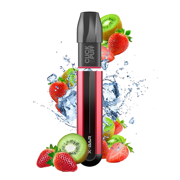 X-BAR Click & Puff kit de démarrage - Fraise kiwi  Starter Kits (Pods Fermés)  xvape.ma Maroc.
