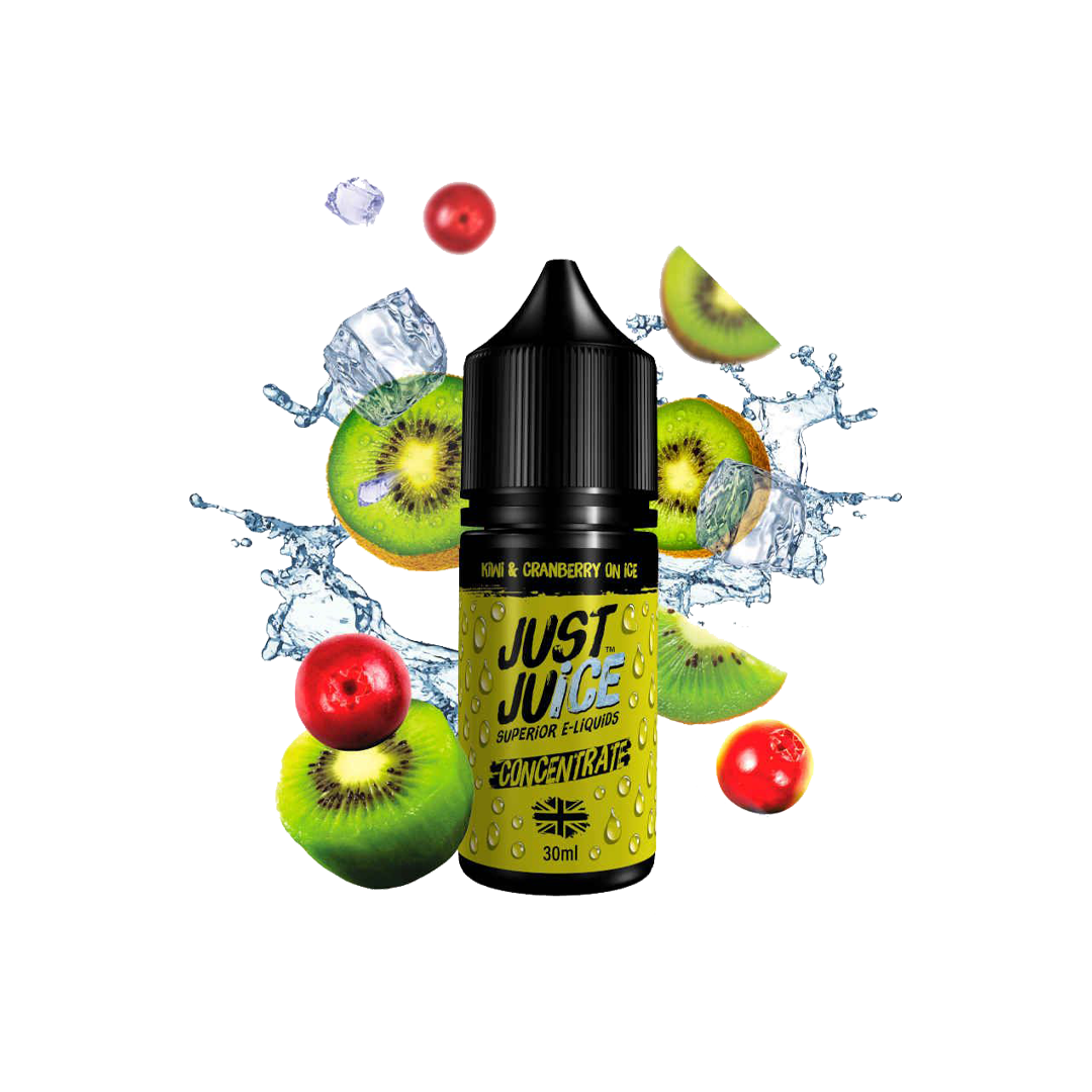 Concentré Just Juice Kiwi Cranberry On Ice 30ml  Arôme concentré  xvape.ma Maroc.