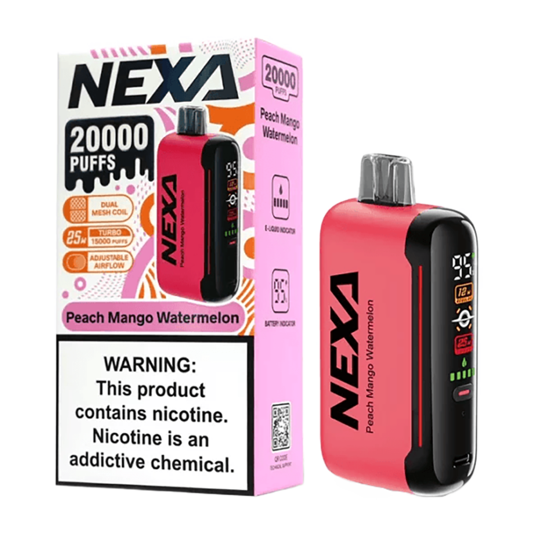 DragBar Nexa - Peach Mango Watermelon - 20k Taffs 5%  Jetable  xvape.ma Maroc.