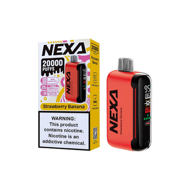 DragBar Nexa - Strawberry Banana - 20k Taffs 5%  Jetable  xvape.ma Maroc.