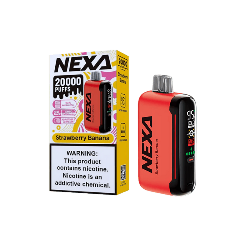 DragBar Nexa - Strawberry Banana - 20k Taffs 5%  Jetable  xvape.ma Maroc.