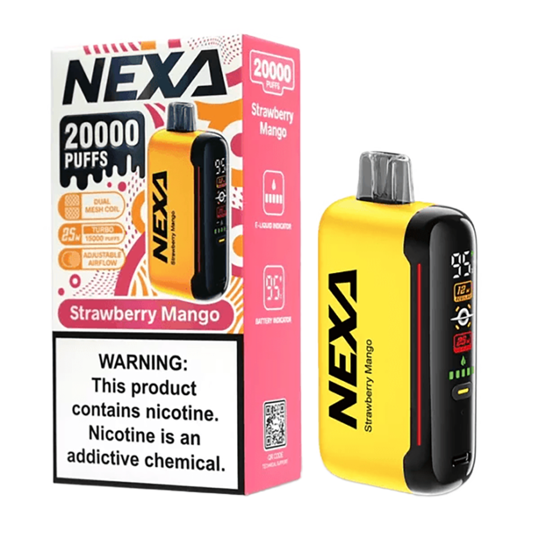 DragBar Nexa - Strawberry Mango - 20k Taffs 5%  Jetable  xvape.ma Maroc.