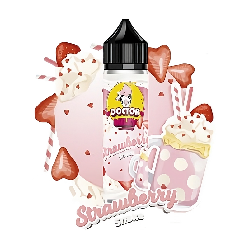 Doctor Milky Strawberry shake 60ml  E-liquide premium  xvape.ma Maroc.