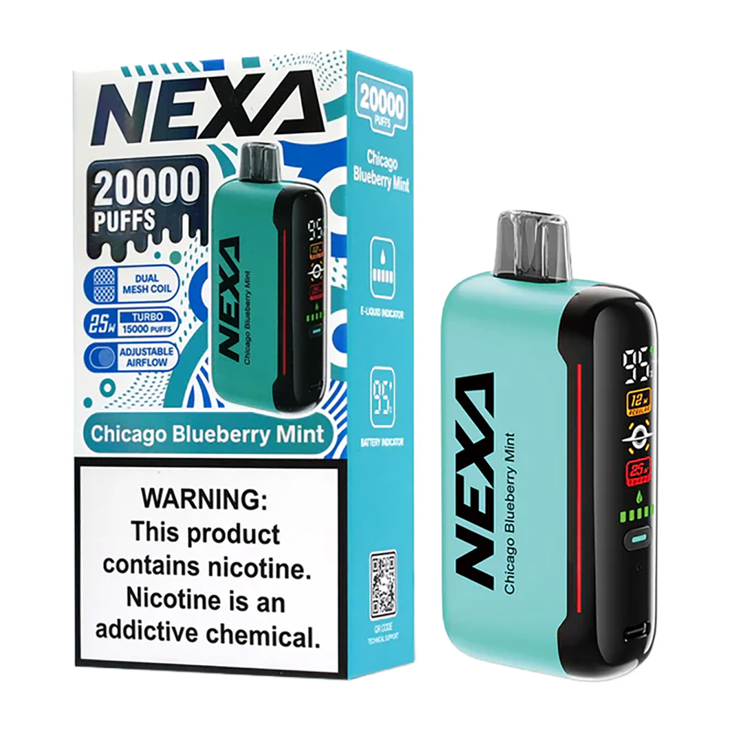 DragBar Nexa - Chigago Blueberry Mint - 20k Taffs 5%  Jetable  xvape.ma Maroc.
