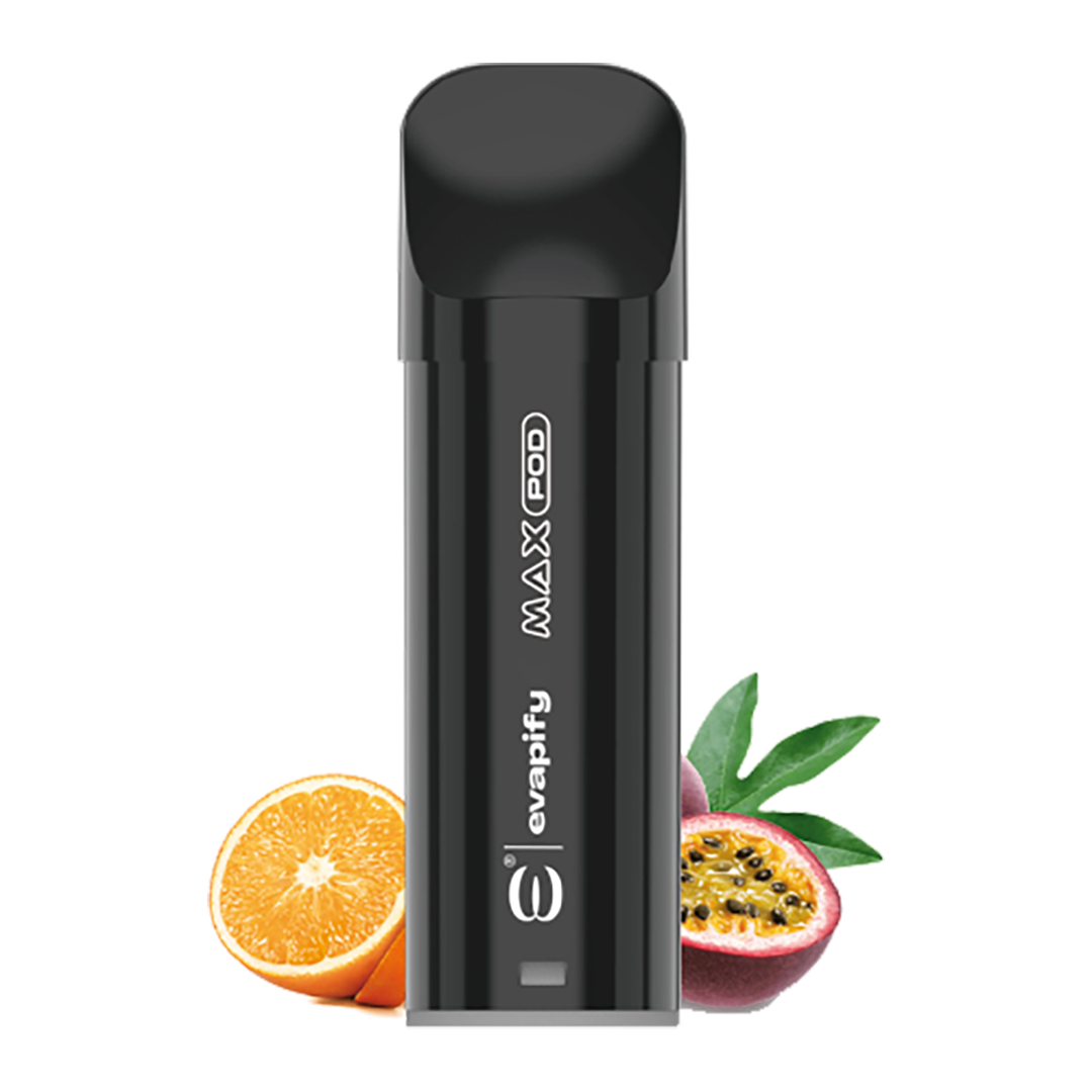 Evapify Max Pod - Orange Passion Fruit 2500 Puffs - 5%