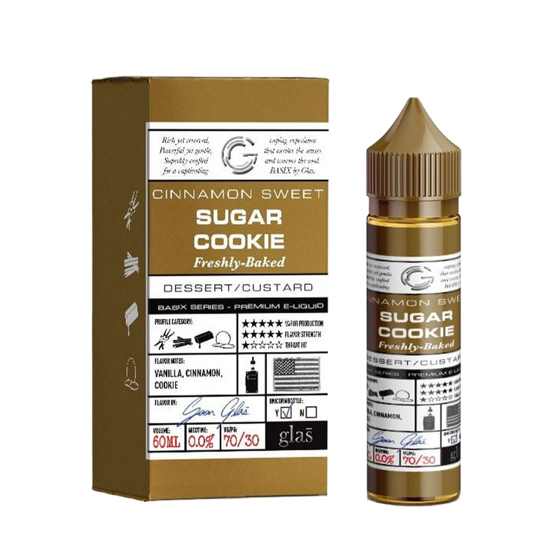 Glas Basix - Cinnamon Sweet Sugar Cookie 60ml - 6mg  E-liquide premium  xvape.ma Maroc.