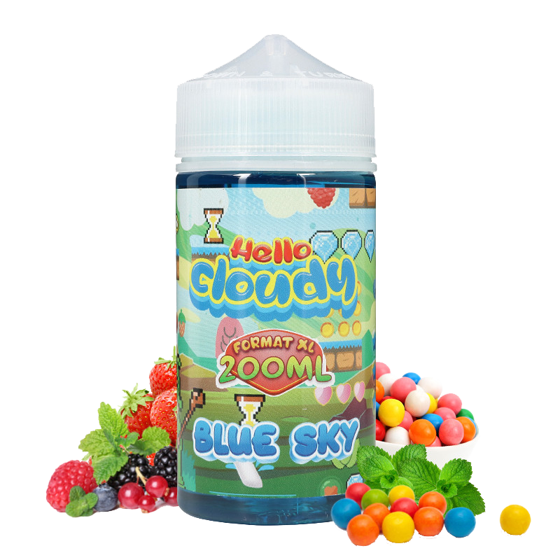 Hello Cloudy - Blue Sky 200mL  E-liquide premium  xvape.ma Maroc.