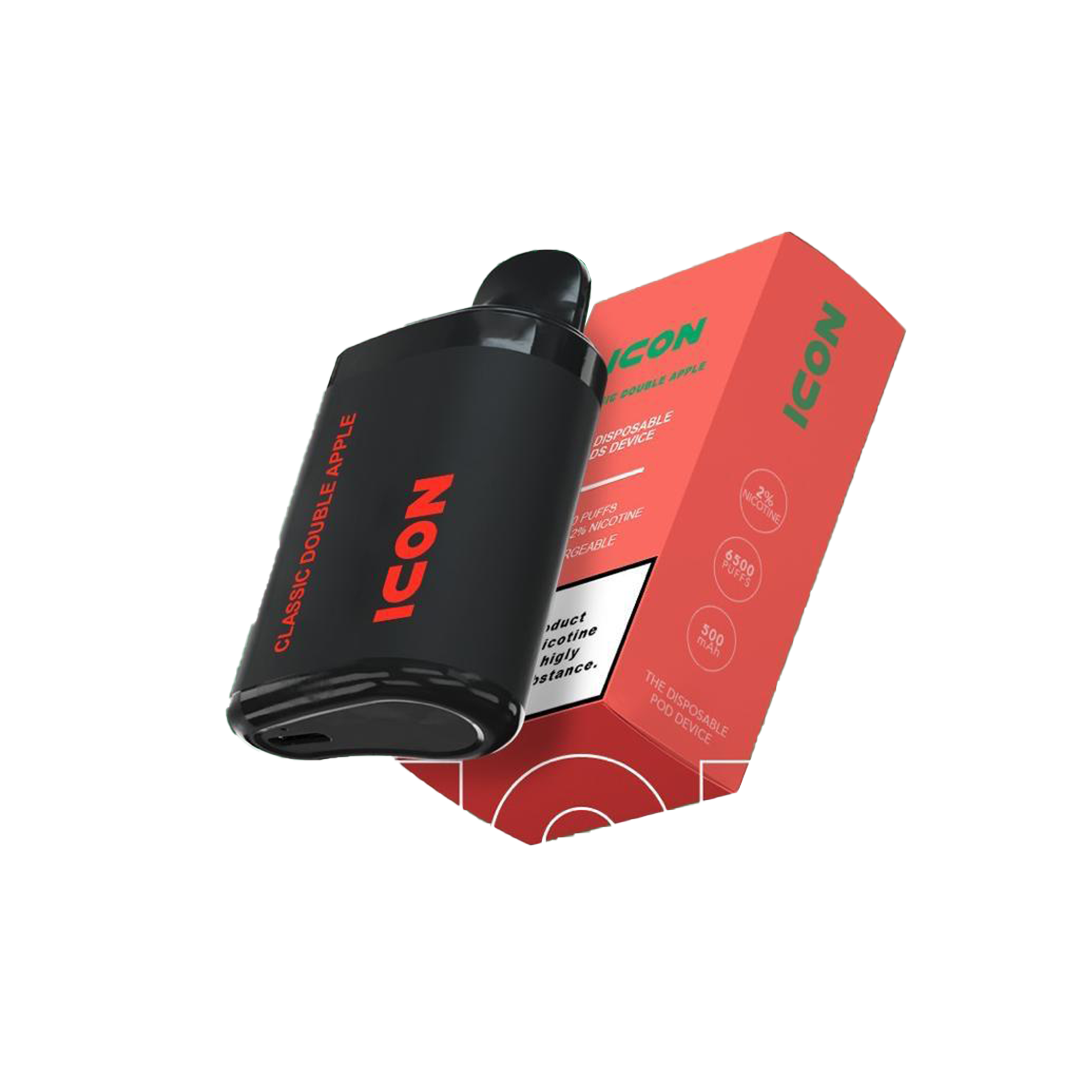 ICON - CLASSIC DOUBLE APPLE 2% - 6500 PUFFS  Jetable  xvape.ma Maroc.