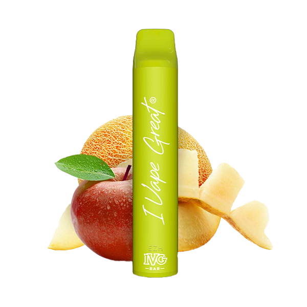 IVG Bar 600 Taffs - Fuji Apple Melon (2%)  Jetable  xvape.ma Maroc.