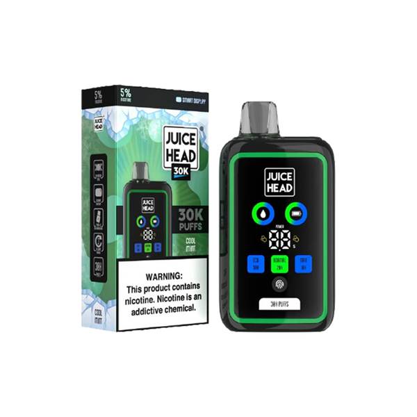 JUICE HEAD 30K Puffs - Cool Mint - 5%  Jetable  xvape.ma Maroc.