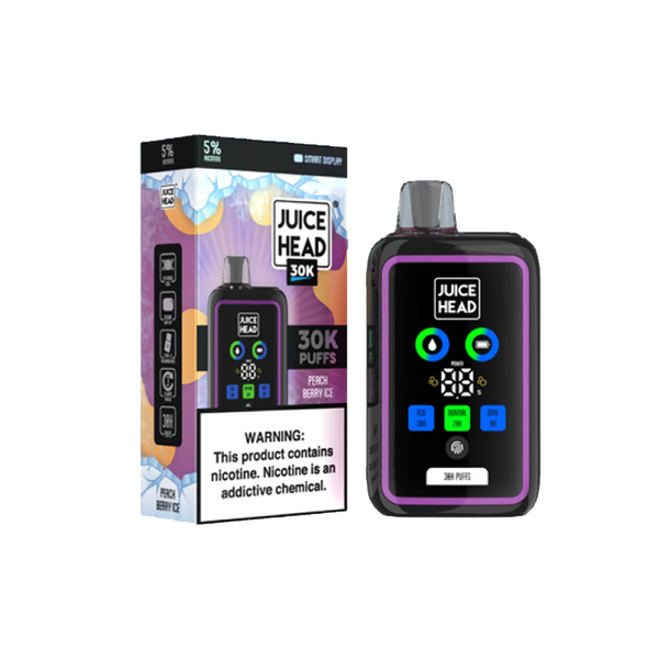 JUICE HEAD 30K Puffs - Peach Berry Ice - 5%  Jetable  xvape.ma Maroc.