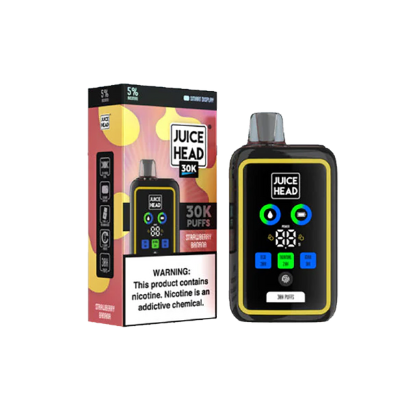 JUICE HEAD 30K Puffs - Strawberry Banana - 5%  Jetable  xvape.ma Maroc.