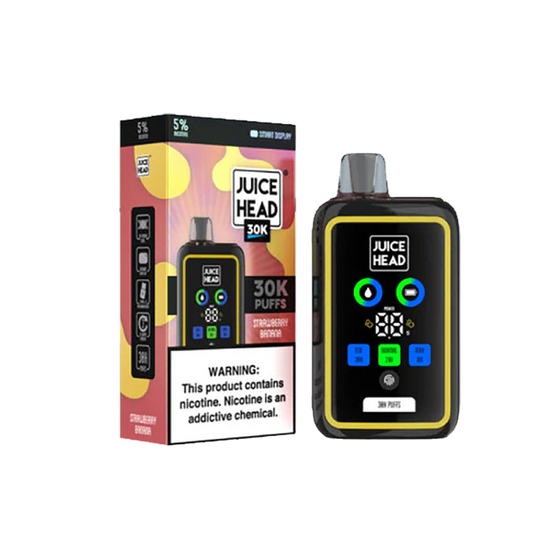 JUICE HEAD 30K Puffs - Strawberry Banana - 5%  Jetable  xvape.ma Maroc.