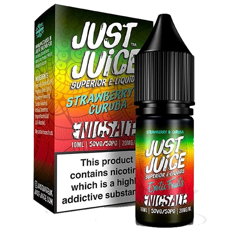 JUST JUICE – NIC SALT – EXOTIC FRUITS STRAWBERRY & CURABA 10ML / 20mg