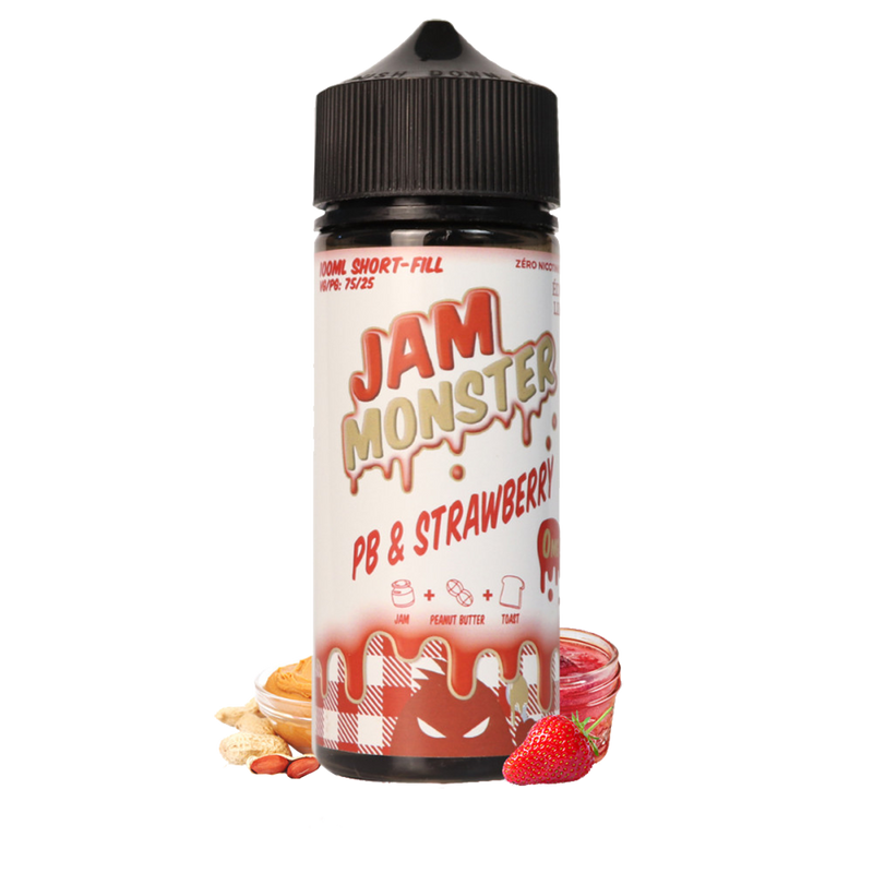 Jam Monster Strawberry & PB 120ml  E-liquide premium  xvape.ma Maroc.