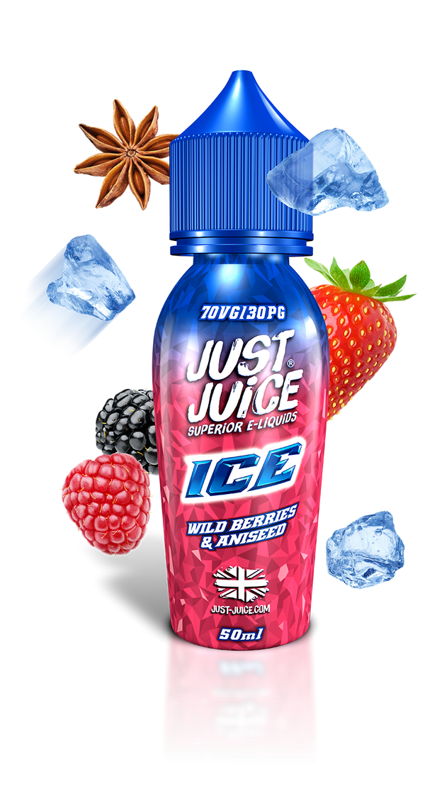 Just Juice Wild berries and aniseed Ice 60ml  E-liquide premium  xvape.ma Maroc.