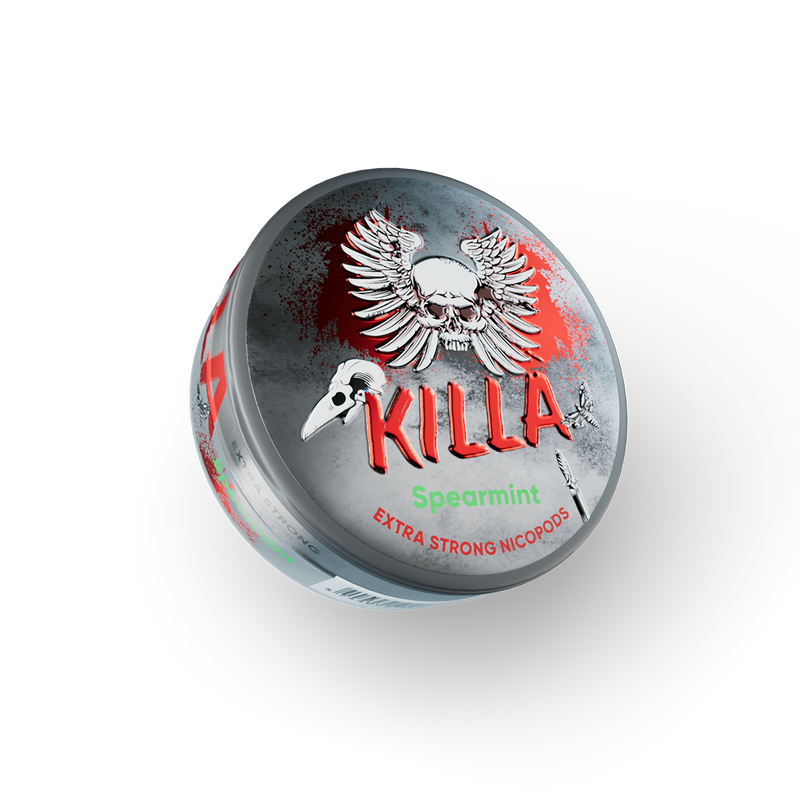 Killa Snus - Nicotine pouche - Spearmint - 12,8mg/pouch - 16mg/g  Nicotine Pouches  xvape.ma Maroc.