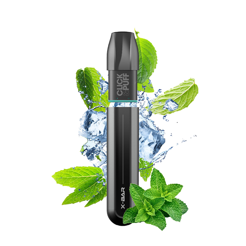 X-BAR Click & Puff kit de démarrage - MENTHE EXTREM  Starter Kits (Pods Fermés)  xvape.ma Maroc.