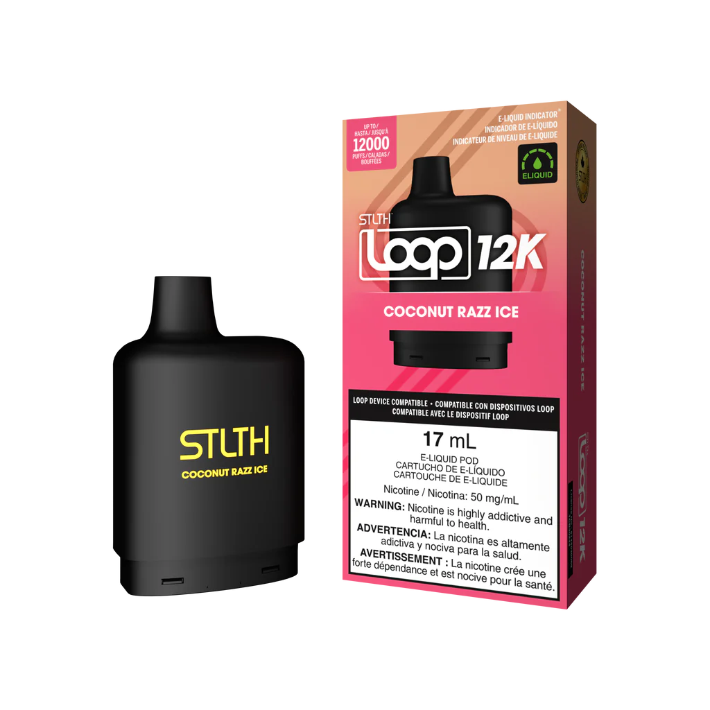 Loop -  Coconut Razz Ice - 12K Taffs  Cartouches Pré-Remplies  xvape.ma Maroc.
