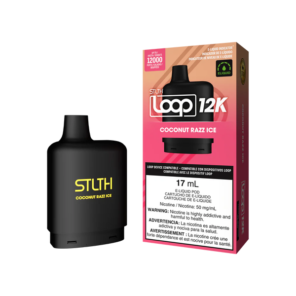 Loop -  Coconut Razz Ice - 12K Taffs  Cartouches Pré-Remplies  xvape.ma Maroc.