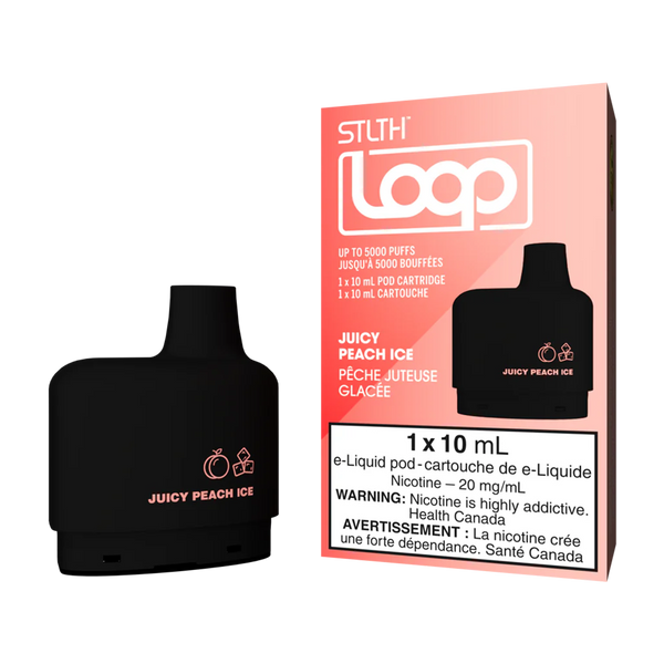 Loop - Juicy Peach Ice - 5000 Taffs - 2%  Cartouches Pré-Remplies  xvape.ma Maroc.