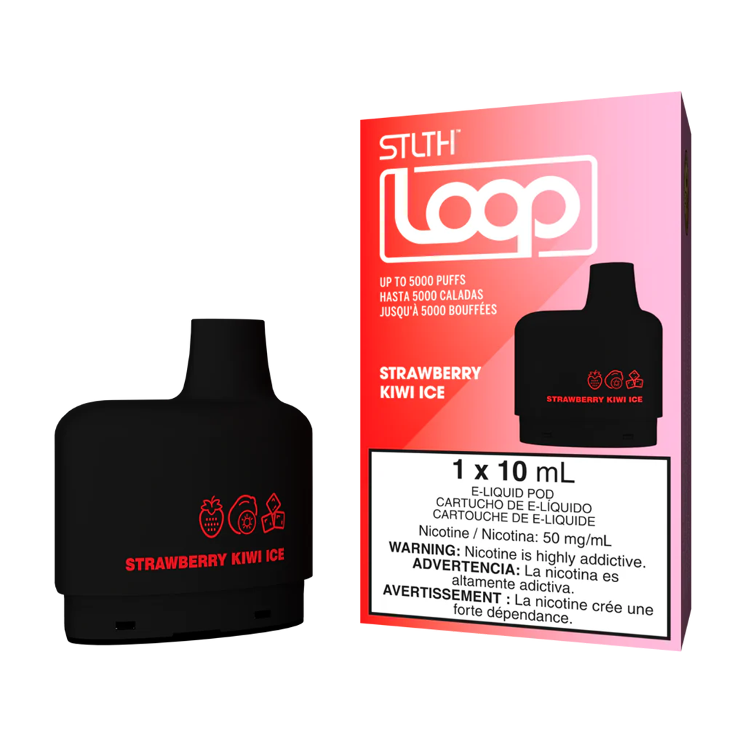 Loop - Strawberry Kiwi Ice - 5000 Taffs  Cartouches Pré-Remplies  xvape.ma Maroc.