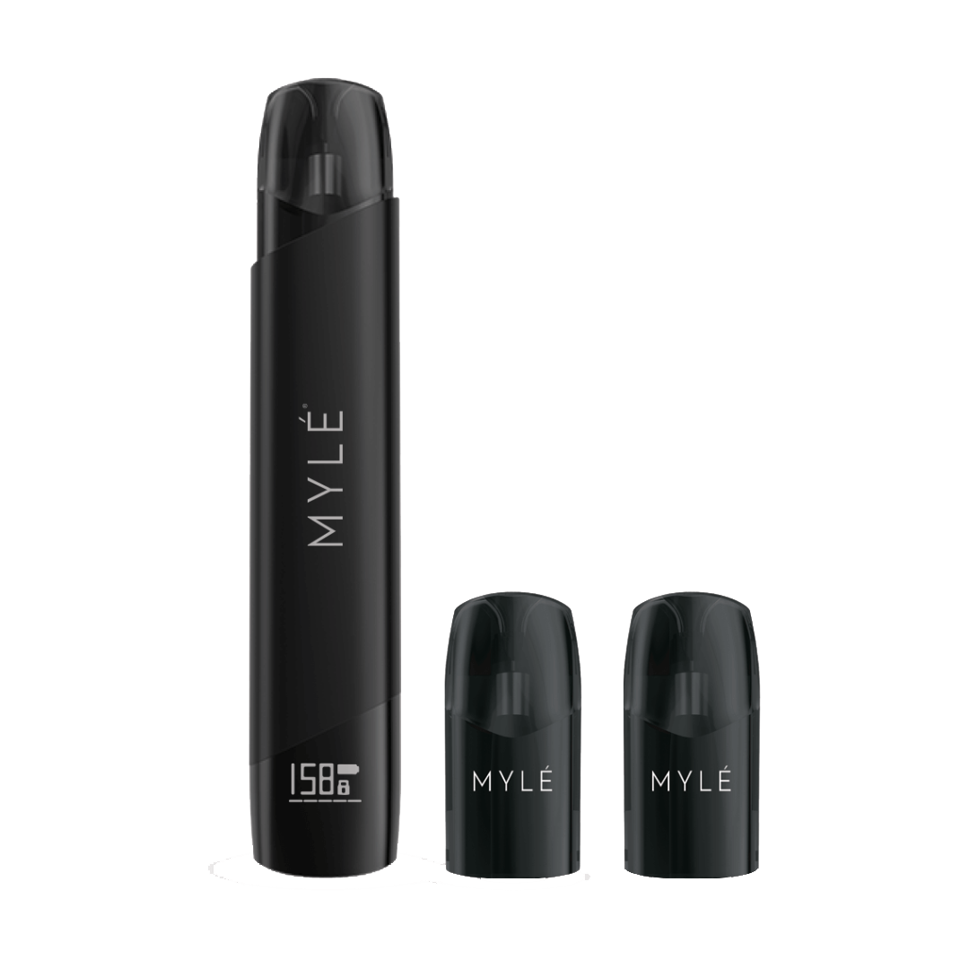 MYLE META - STARTER KIT BLACK - MENTHOL 5%  Starter Kits (Pods Fermés)  xvape.ma Maroc.