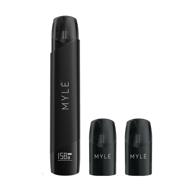 MYLE META - STARTER KIT BLACK - MENTHOL 5%  Starter Kits (Pods Fermés)  xvape.ma Maroc.