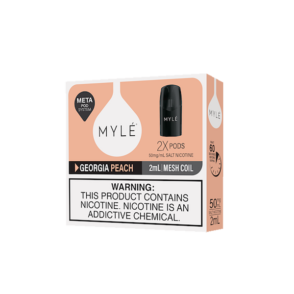 MYLE META POD - GEORGIA PEACH - 5%  Cartouches Pré-Remplies  xvape.ma Maroc.