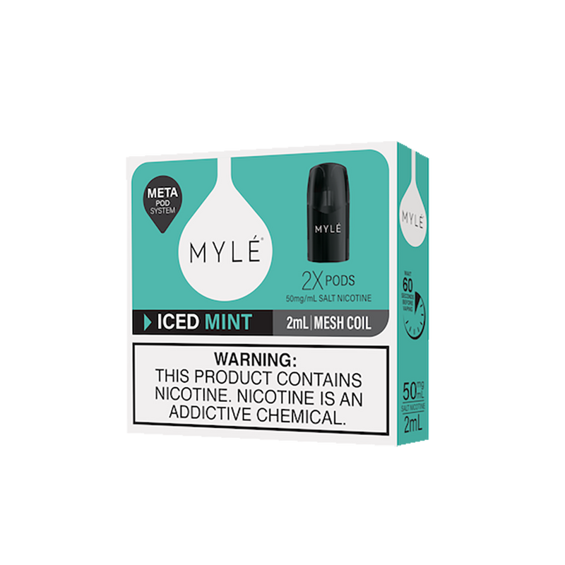 MYLE META POD - ICED MINT - 5%  Cartouches Pré-Remplies  xvape.ma Maroc.