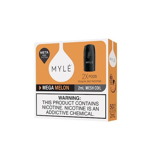 MYLE META POD - MEGA MELON - 5%  Cartouches Pré-Remplies  xvape.ma Maroc.
