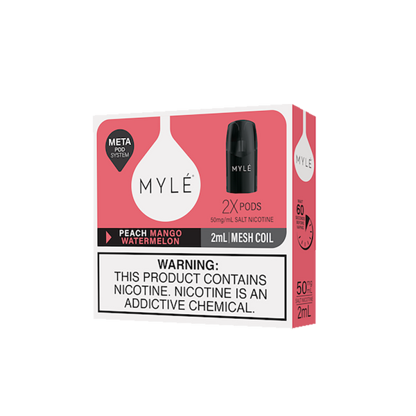 MYLE META POD - PEACH MANGO WATERMELON-5%  Cartouches Pré-Remplies  xvape.ma Maroc.