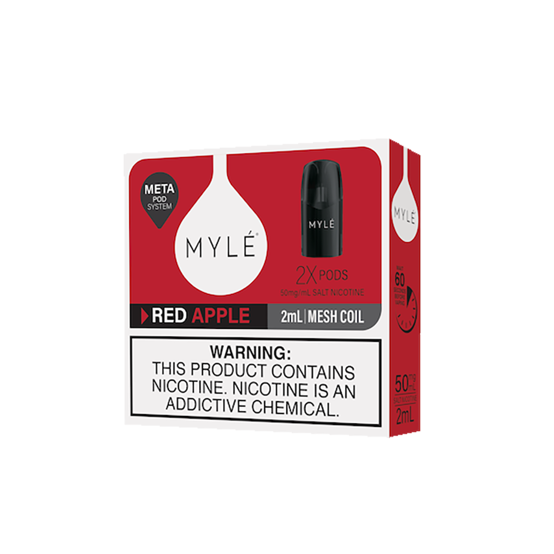 MYLE META POD - RED APPLE - 5%  Cartouches Pré-Remplies  xvape.ma Maroc.