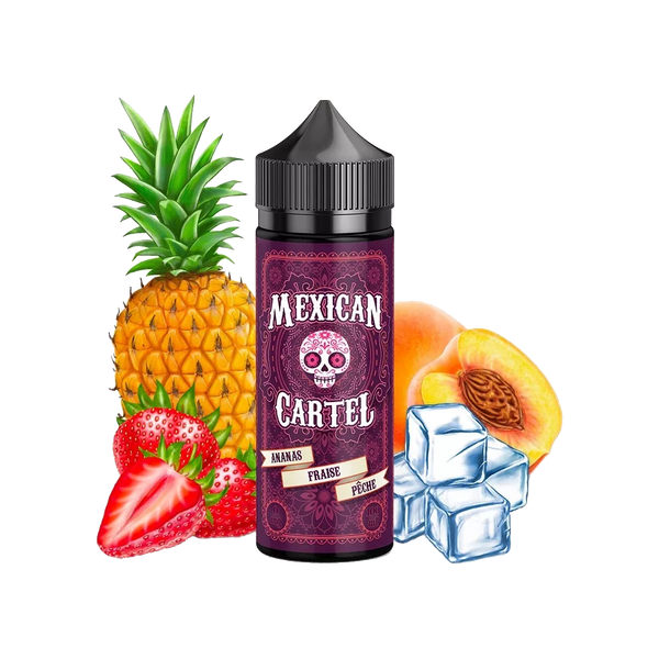 Mexican Cartel Ananas Fraise Pêche 120ml  E-liquide premium  xvape.ma Maroc.