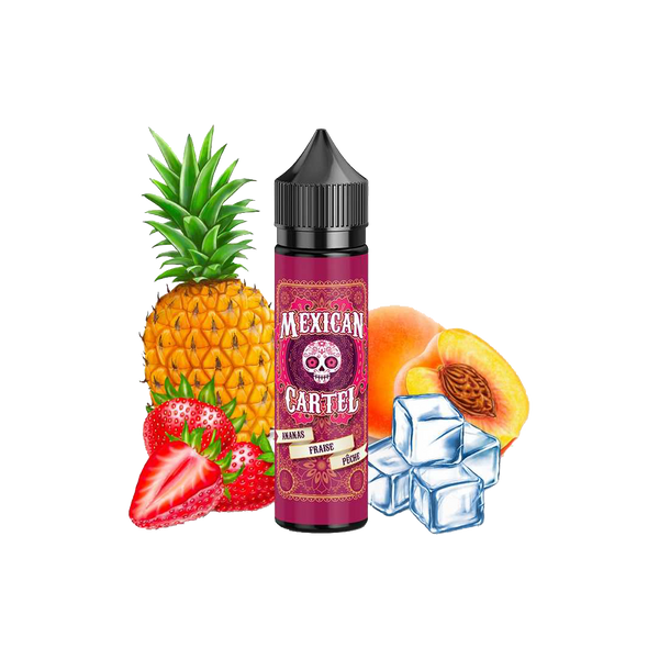 Mexican Cartel Ananas Fraise Pêche 60ml  E-liquide premium  xvape.ma Maroc.