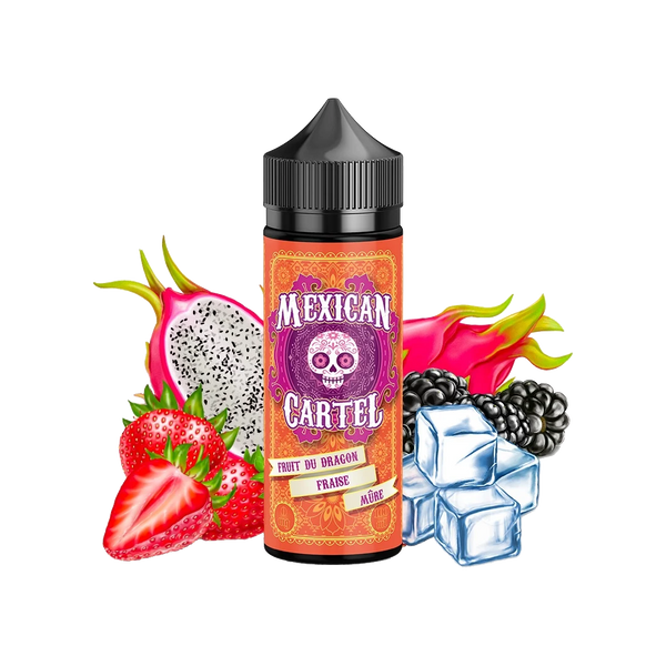 Mexican Cartel Fruit du Dragon Fraise Mûre 120 ml  E-liquide premium  xvape.ma Maroc.
