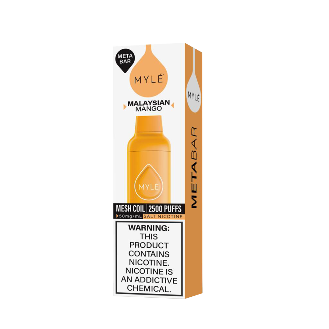 Myle Meta Bar - Malaysan Mango - 2500 Taffs 5%  Jetable  xvape.ma Maroc.