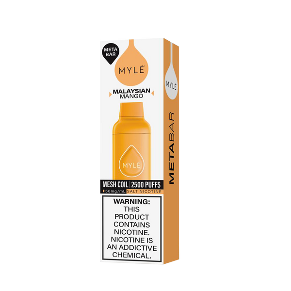 Myle Meta Bar - Malaysan Mango - 2500 Taffs 5%  Jetable  xvape.ma Maroc.