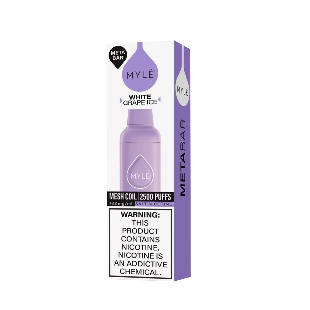 Myle Meta Bar - White Grape - 2500 Taffs 5%  Jetable  xvape.ma Maroc.