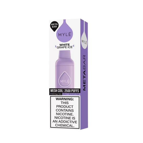 Myle Meta Bar - White Grape - 2500 Taffs 5%  Jetable  xvape.ma Maroc.