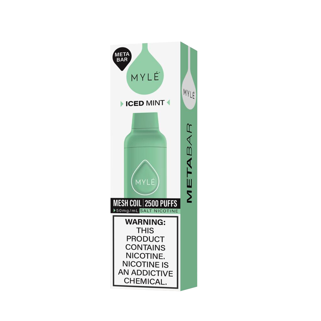 Myle Meta Bar - Iced Mint - 2500 Taffs 5%  Jetable  xvape.ma Maroc.