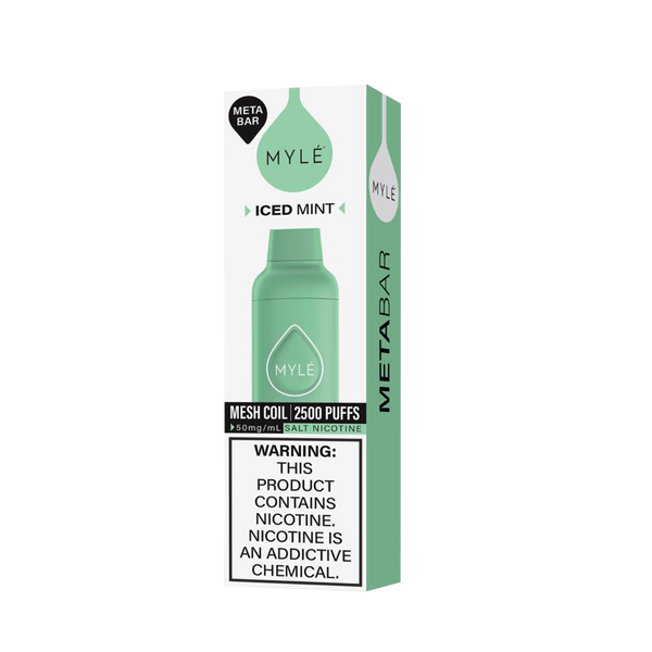 Myle Meta Bar - Iced Mint - 2500 Taffs 5%  Jetable  xvape.ma Maroc.