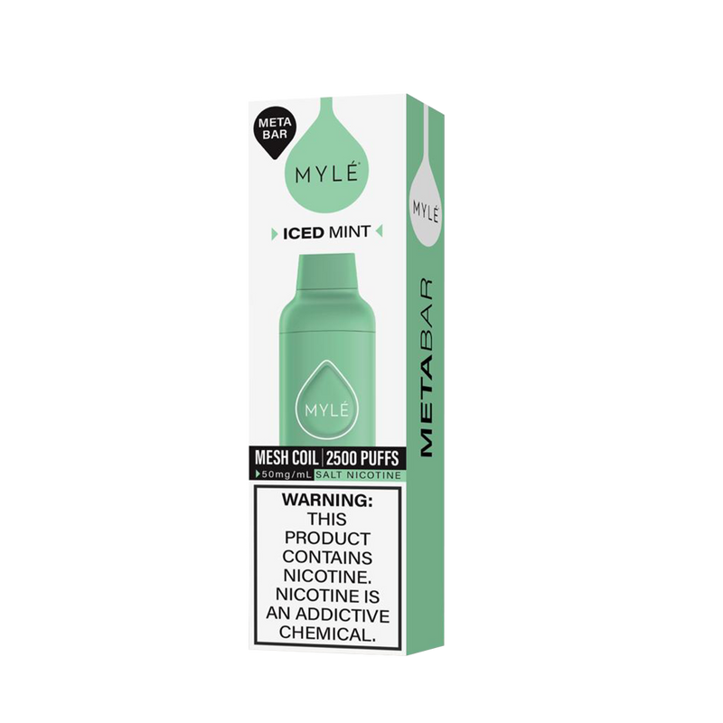 Myle Meta Bar - Iced Mint - 2500 Taffs 5%  Jetable  xvape.ma Maroc.