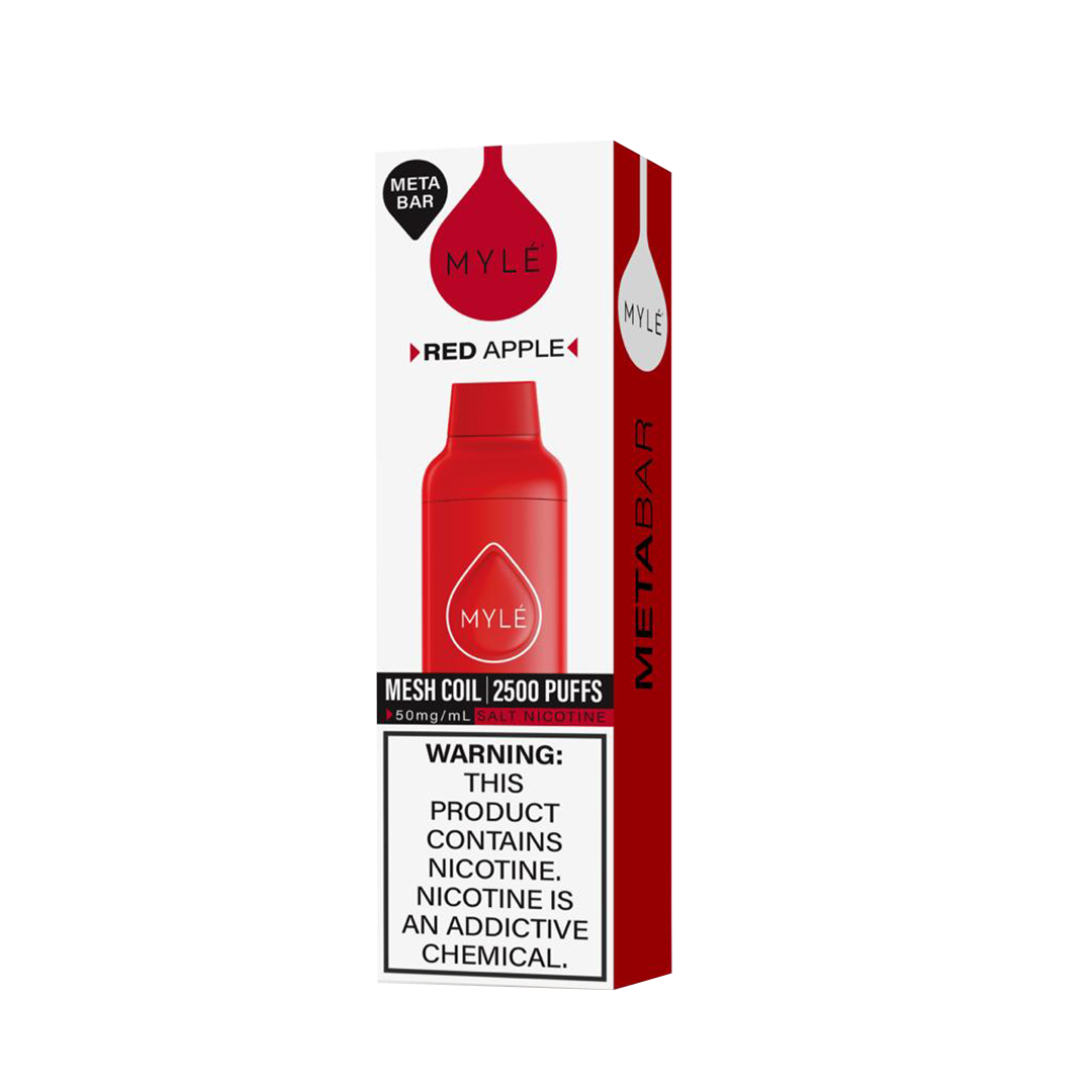 Myle Meta Bar - Red Apple - 2500 Taffs 5%  Jetable  xvape.ma Maroc.