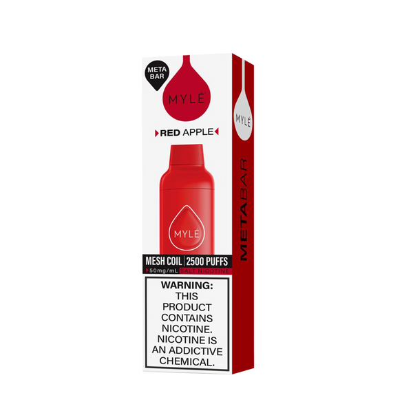 Myle Meta Bar - Red Apple - 2500 Taffs 5%  Jetable  xvape.ma Maroc.