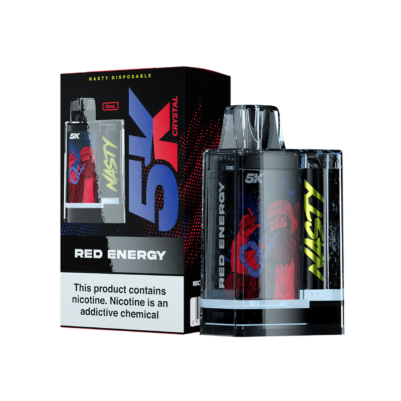 Nasty 5k Crystal - RED ENERGY 5000 puffs 5%  Jetable  xvape.ma Maroc.