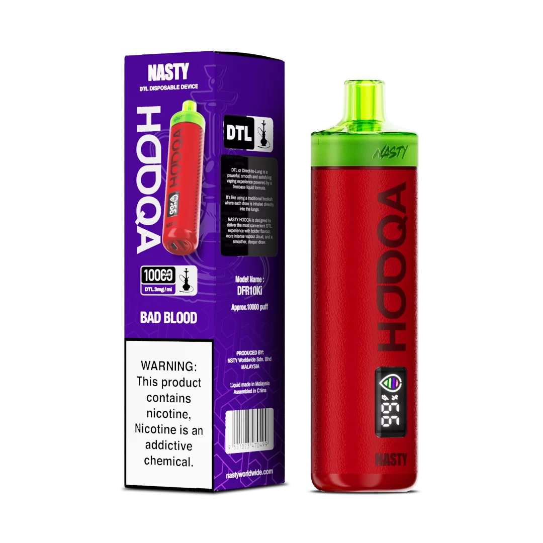 Nasty HOOQA 10K - Bad Blood  - 3mg  Jetable  xvape.ma Maroc.